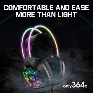Casque de jeu ONIKUMA X22 2024 avec éclairage dynamique RGB, casque intra-auriculaire filaire, microphone à réduction de bruit, prise en charge de l'AAC - Product Image 6