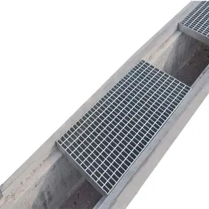 Mild Carbon Hot Dip Galvanized Trench Cover Steel Grating untuk Drainase Jalan Masuk