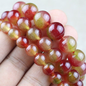Watermelon Chalcedony Crystal <b>Bracelet</b> 8MM 10MM 12MM Round Beads Everyday Wear Jewelry for Men and Women - Product Image 3