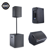 Sistema de Altavoces Coaxiales Activos Morin Pa 1012, 15, 18 Pulgadas, Monitor de Rango Completo + Subwoofer 300W-600W, Madera, para Iglesias, Reuniones, Eventos