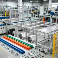 Profilé d'extrusion en aluminium industriel, barre de section personnalisée, matériau de cadre anodisé argenté pour la protection des machines de ligne d'assemblage