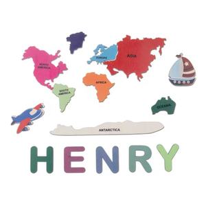 <span class=keywords><strong>Carte</strong></span> du <span class=keywords><strong>monde</strong></span> en bois bébé <span class=keywords><strong>nom</strong></span> Puzzle cadeau d'anniversaire enfants jouet personnalisé enfant en bas âge <span class=keywords><strong>nom</strong></span> Puzzle enfants bois Puzzle Montessori jouets - Product Image 2