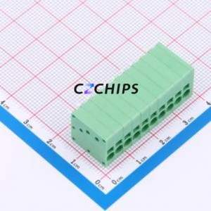MX205V-3.5-10P-GN01-Cu-A Spring Terminal Block Through hole Component (THT),P=3.5mm Connector 1x10P 3.5mm Green Through Hole - Product Image 1