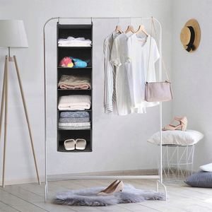 Organisateur suspendu pour économiser de l'espace dans le placard, avec étagères en tissu pour le rangement, rangement multifonctionnel avec deux crochets robustes - Product Image 2