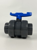 Válvula de bola SWD White UPVC SCH80 ASTM Estándar 2 pulgadas 1 ''NPT PVC Válvula de bola de doble unión Valvula De Bola PVC Blanco Union Doble.