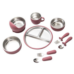 Ensemble d'alimentation classique pour enfants Kit de sevrage écologique pour bébé Cuillère en silicone de qualité alimentaire-pour les premiers <span class=keywords><strong>repas</strong></span> de bébé - Product Image 6