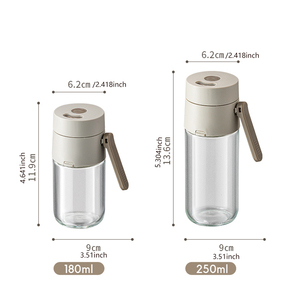 Distributeur de sel à double flux pour les cuisines de régime/chef 0.5g Arroseur réglable Bouteille en verre Récipient de stockage des aliments à une touche - Product Image 5