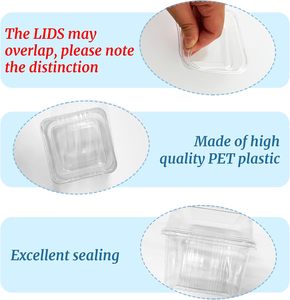 Transparent Hard PS <b>Plastic</b> <b>Boxes</b> Mini Cake & Sushi Dome Container Rectangle Recyclable Dessert Box with Lid for Sugar - Product Image 3