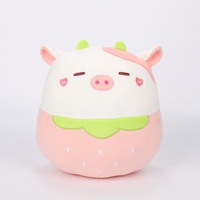 Populaire fruits fraise vache pastèque cochon spongieux oreiller animaux pour la maison nouvelle forme banane chat dinde spongieux oreiller jouet