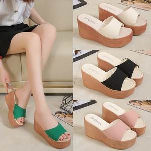 2025 talon pantoufles pour femmes été nouvelle semelle épaisse une ligne <span class=keywords><strong>plage</strong></span> femmes en plein air mode <span class=keywords><strong>éponge</strong></span> gâteau semelle sandales - Product Image 5