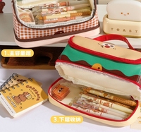 Nouvelle Trousse de Bureau Mignonne 2026 - Grande Capacité, Toile Anti-taches, Fermeture Éclair - Design Unique pour Étudiants, École et Bureau