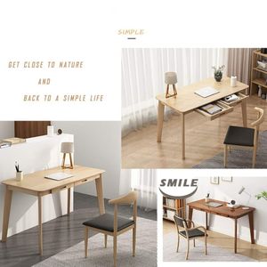 Minimalist Modern Nordic Room Study Student Computer Table Home Furniture Office <strong>Desk</strong> Bedroom Bamboo <strong>Wooden</strong> Writing <strong>Desk</strong> - Product Image 6