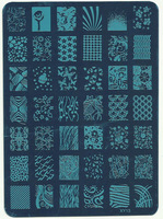 Pochoir rectangulaire en acier inoxydable pour manucure, motif dentelle multi-éléments, outil de transfert pour ongles, plaque d'impression pour ongles