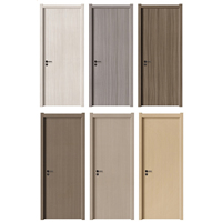 Porte intérieure en WPC gravée Oufei, style minimaliste, finition PVC imitation bois de noyer, couleur et taille personnalisables, avec serrure