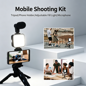 Kit de Video para Smartphone para Principiantes en Vlogs, AY-49, Luz LED, Micrófono, Trípode, Manos Libres, Blog, <span class=keywords><strong>Youtube</strong></span>, Cámara, Viajes - Product Image 5