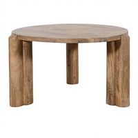 Table basse ronde nordique en bois de manguier massif, faite à la main, écologique, design moderne, design scandinave, meubles de salon
