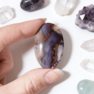 Pierre de Palmier en Agate Cerise Bleue, Cristal de Guérison, Vente en Gros, Fengshui, Reiki, Cadeau de Mariage - Product Image 2