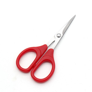 Household Scissors Red Stainless Steel Straight Head Office Student Art Use Portable Small Size - Product Image 3