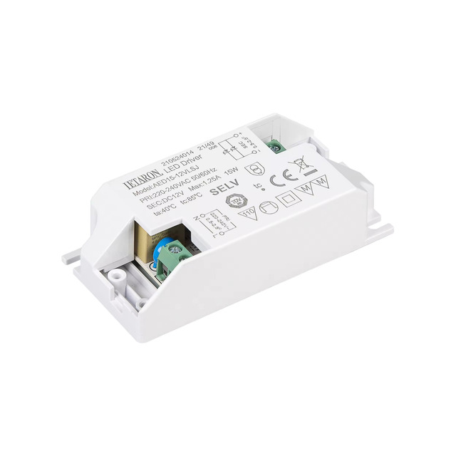 Letaron TUV CE 240V 12V AC-DC Waterproof LED Driver 15W Plastic Case Flicker-Free Output LED Light Strip Light 3-Year Warranty