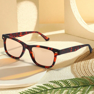 Gafas de Sol Fengshen de Acetato, Montura Cuadrada, Unisex, Protección UV400, Polarizadas, Estilo Moderno para Viajes, Tipo 3 Lentes - Product Image 1