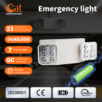 Fabrication de lampes d'urgence murales rechargeables à LED de haute qualité, double spot 2x3W, éclairage d'urgence