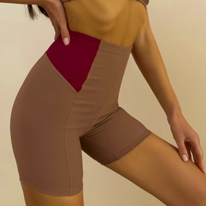 Pt Sports Biker Shorts Couleur Bloqué Ruché Nylon Tissu Running Workout Collants Courts Bas Étiré Vêtements Bodyshape - Product Image 6