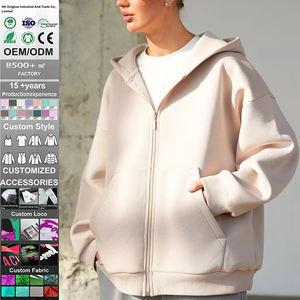 Sudadera con Capucha Personalizada con Logotipo, Bordado 3D de Alta Calidad, Estampada, con Cierre, Talla Grande, Forrada, de Punto Grueso, Hombros Caídos, Ecológica, para Hombre - Product Image 1