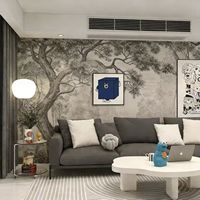 Papier peint personnalisé HD LightLuxury, toile murale non-tissée motif Élan de la jungle tropicale française, tissu mural pour fond de canapé de salon et chambre à coucher