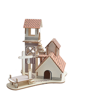 Kit de construction de puzzle 3D en bois d'assemblage, jouet éducatif de dessin animé fait à la main, découpe laser écologique pour les 3 ans et plus