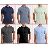 Super Septembre : Personnalisez votre propre marque – T-shirts et polos de golf pour hommes, coupe ajustée, couleur unie, sportifs, élastiques, à séchage rapide, en piqué glacé