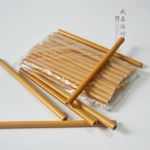 <b>Bamboo</b> Drinking <b>Straws</b> Round Solid Color Reusable With Cleaning Brush Eco Friendly Washable For Milk Tea Beverage - Product Image 5
