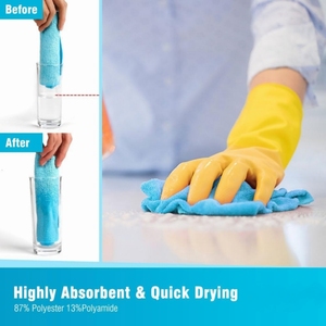 Chiffon de <span class=keywords><strong>nettoyage</strong></span> en microfibre réutilisable, doux, absorbant, sans peluches, <span class=keywords><strong>pour</strong></span> la cuisine, utilisations multiples, microfibre - Product Image 2