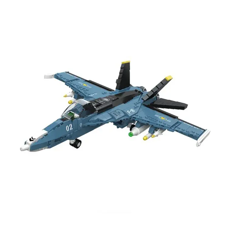F16 비행기 블록 고품질 비행기 시리즈 벽돌 블록 어린이 크리 에이 티브 빌딩 블록 장난감