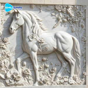 Relieve <span class=keywords><strong>de</strong></span> Animales en Mármol Tallado a Mano OEM, Mural Artístico 3D <span class=keywords><strong>de</strong></span> Alta Calidad para Decoración Interior <span class=keywords><strong>de</strong></span> Villas, Salas <span class=keywords><strong>de</strong></span> Estar y Pasillos - Product Image 2