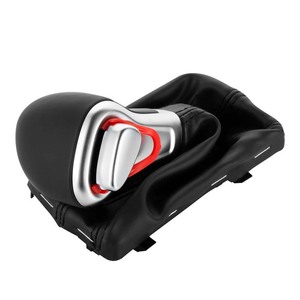 Audi Car Gear <b>Knob</b> Black Leather Ergonomic <b>Shift</b> <b>Knob</b> With Red Line For Automatic Transmission - Product Image 1