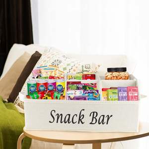 <b>Snack</b> Organizer for Countertop Trapezoid Fabric <b>Snack</b> Bin with Side Handles, 6 Compartment <b>Snack</b> Basket <b>Container</b> - Product Image 6