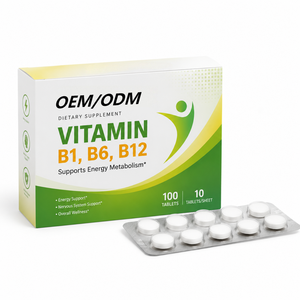 Complément alimentaire OEM ODM Vitamine B12, Comprimés de Vitamines <span class=keywords><strong>B1</strong></span>, <span class=keywords><strong>B6</strong></span>, B12 sous Marque Privée en Blister - Product Image 1