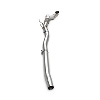 Boska - Tuyau d'échappement personnalisé avec bouclier thermique en acier inoxydable poli, catalyseur 200 cellules, VW GOLF R 7/7.5 MK7/MK7.5 2.0T 2014-2020