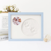 Cadre photo carré personnalisé en pin de Nouvelle-Zélande, imperméable, avec logo, pour empreintes de pattes de chien et d'animaux de compagnie, souvenirs commémoratifs DIY