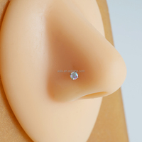 Clous de nez en acier inoxydable poli miroir plaqué zircon, bijoux de piercing tendance, anneau de narine pour femme
