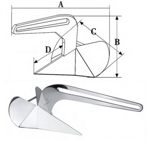 Nouvelle ancre triangulaire coulissante en acier inoxydable AISI316 pour yachts et bateaux – Pièce de rechange pour équipement marin - Product Image 6