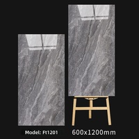 Carreaux muraux en céramique de style chinois moderne Guangdong Foshan 600x1200mm, surface brillante, marbre pleine masse, veinage sans joint pour intérieur