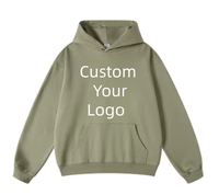 Sudadera con Capucha para Hombre, Tejido de Algodón 100% de 450 g/m², Estilo Casual, Color Liso, con Logotipo Personalizado, Ropa Urbana