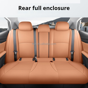 เบาะรองนั่งในรถยนต์แบบรวมทุกอย่าง ° 360ตามสั่งสำหรับ2024 Toyota <span class=keywords><strong>Camry</strong></span> 11ชิ้นที่หุ้มเบาะหนังสีดำ - Product Image 5