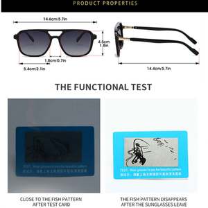 Gafas de Sol Polarizadas con Marco Grande Vintage 2025, Logotipo Personalizado, Protección UV400, Doble Puente, Cuadradas, para Hombre y Mujer - Product Image 3