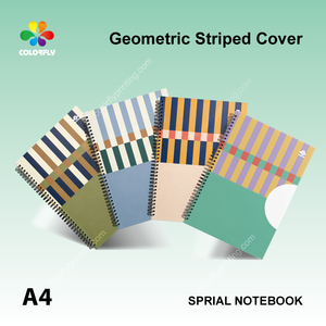 Quaderno <span class=keywords><strong>a</strong></span> Spirale <span class=keywords><strong>A4</strong></span> con Copertina Rigida <span class=keywords><strong>a</strong></span> <span class=keywords><strong>Righe</strong></span> Geometriche, Personalizzabile per Scuola e Ufficio - Product Image 1
