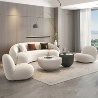 Canapés uniques en forme d'arc pour la maison, style crème, ensemble de canapés pour salon, style minimaliste, canapés nuage, canapé moderne doux populaire