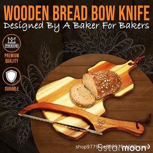 Wooden <b>Bread</b> Slicer Stainless Steel Blade 8-9.9 In Durable Kitchen Baking Tool For Toast Cutting - Product Image 5