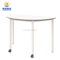 Ensemble de table et chaise modulaire en forme de demi-lune pour salle de formation collaborative mobile, conforme à la norme BIFMA, pour lycéens