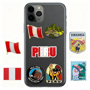 Pegatinas Metálicas de Perú, Recuerdo de Viaje a Picchu, Sudamérica, Insignias Adhesivas de Esmalte, Fábrica de DongGuan, Bienvenido a Visitar - Product Image 1
